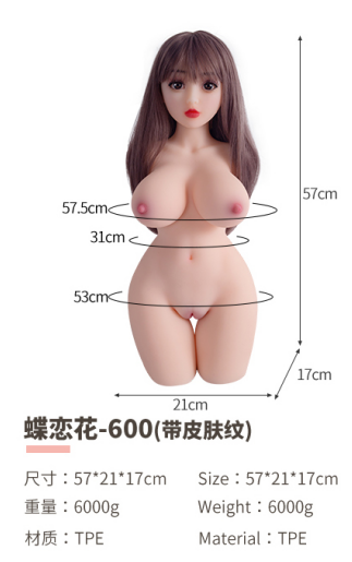 Realistic Sex Doll Torso with Head - Premium TPE - DLH-600F