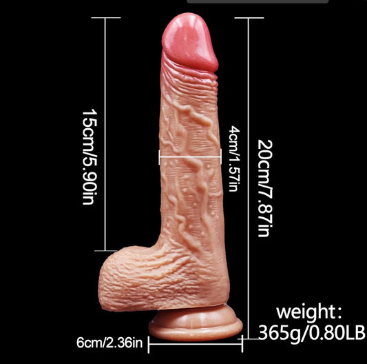Wireless Remote Vibrating Dildo - Thrusting & Heating - LM-014