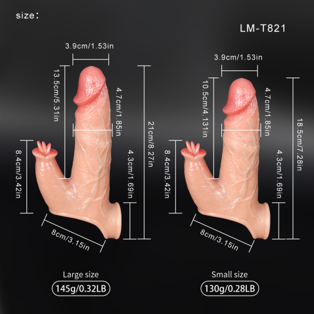 Manual Masturbator Sleeve - Realistic TPE - LM-T821M-F