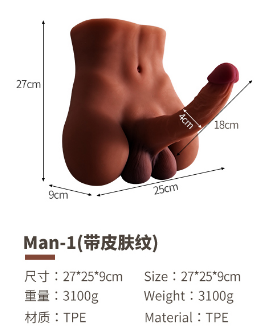 Realistic Male Torso Masturbator - TPE - Man-1M
